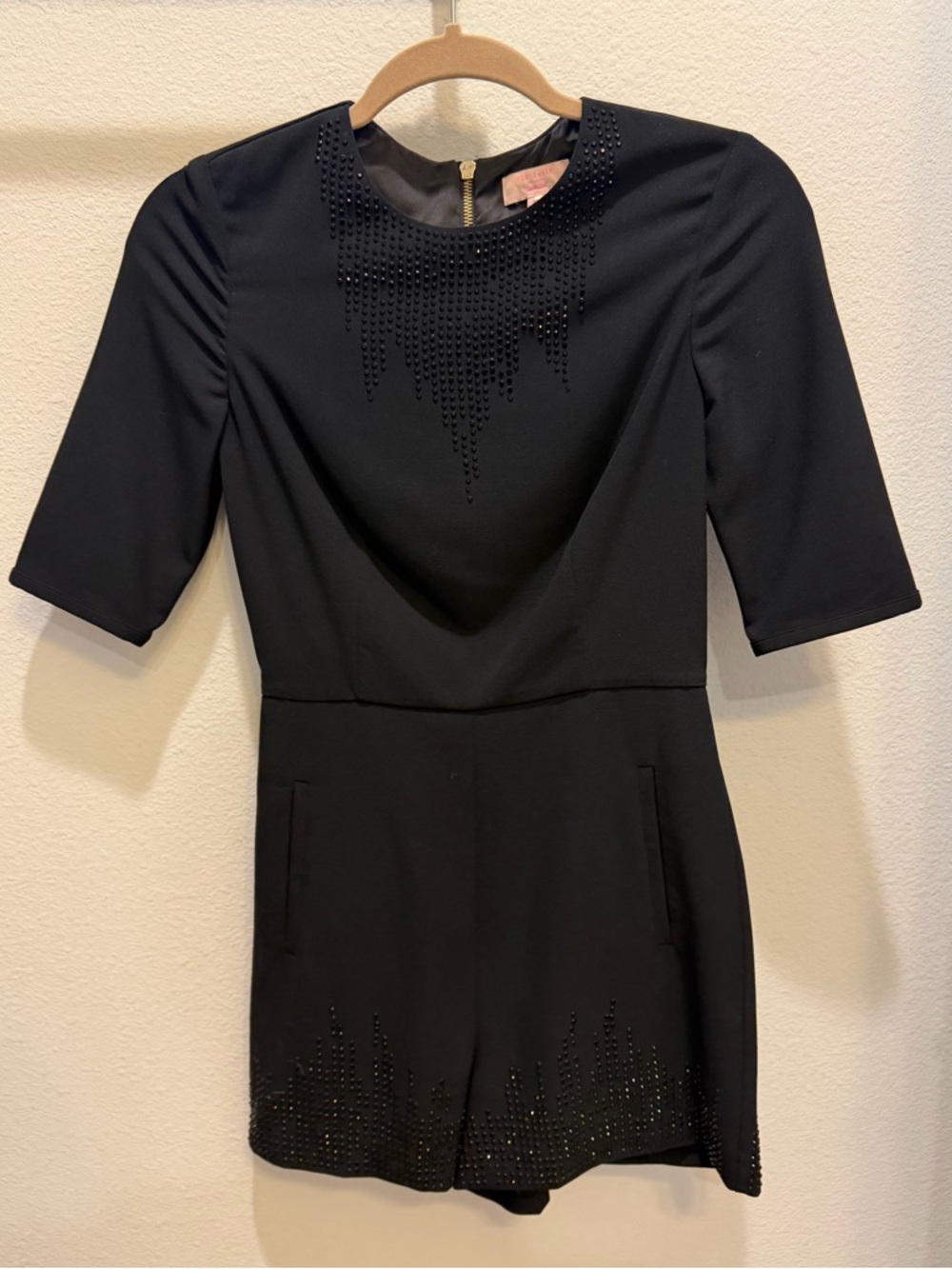 Ted Baker Navy Embellished Long Sleeve Dress Romper